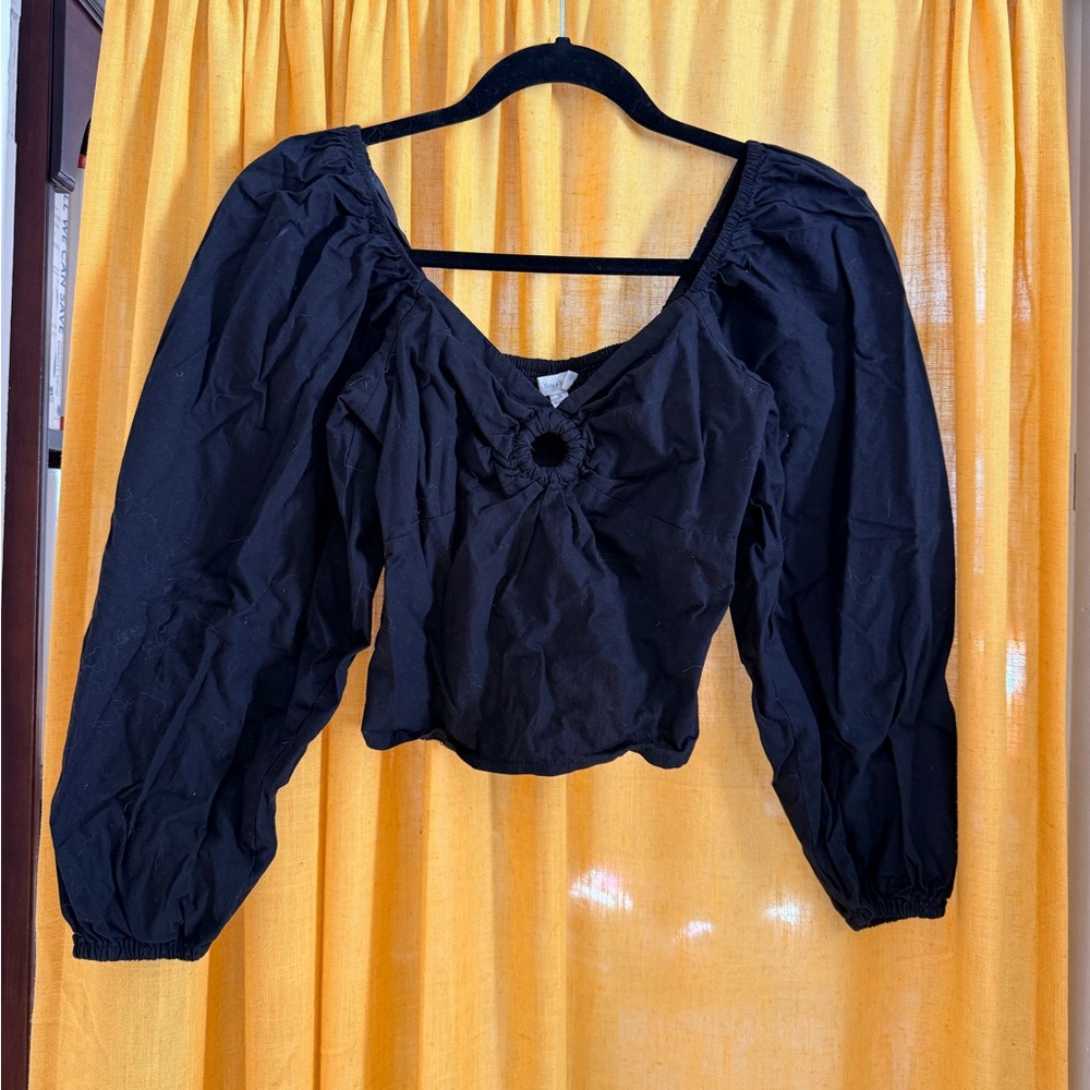 Cropped Peasant Blouse